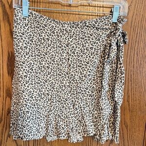 Abercrombie & Fitch Leopard Print Wrap Skirt